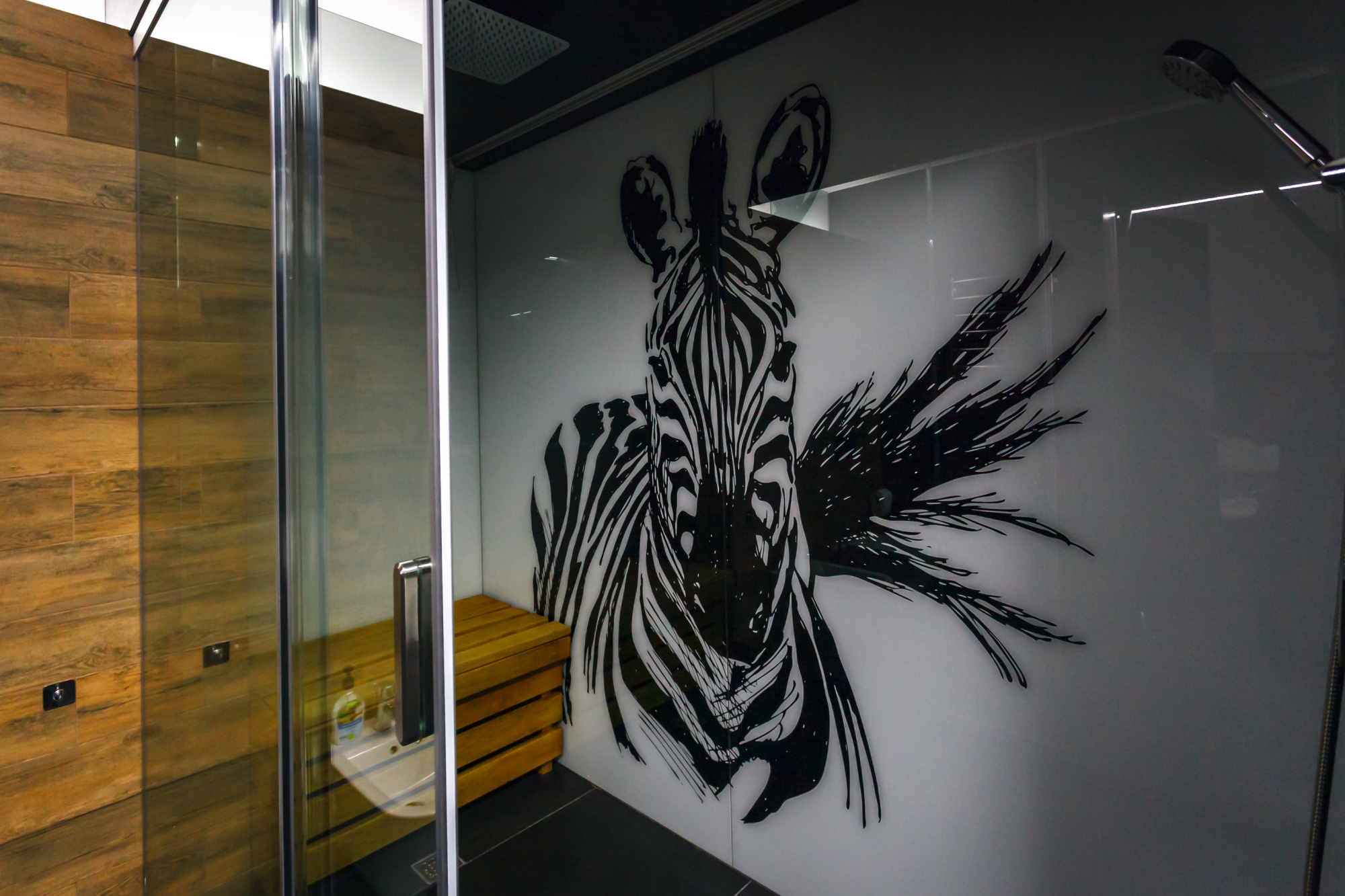 Стеклянная душевая раздвижная